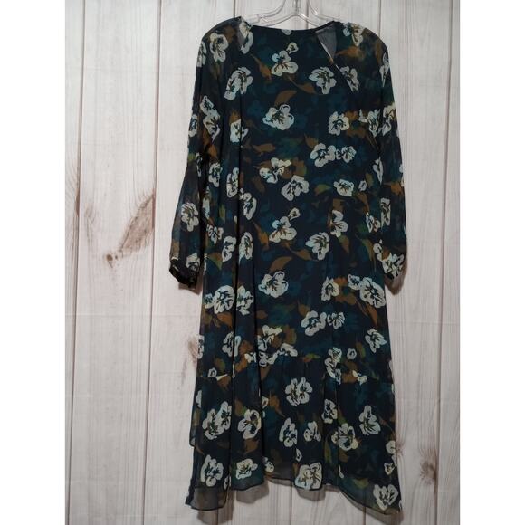 Cabi Dress Ladies Large Blue Sheer Sleeves Tiered - Picture 2 of 8